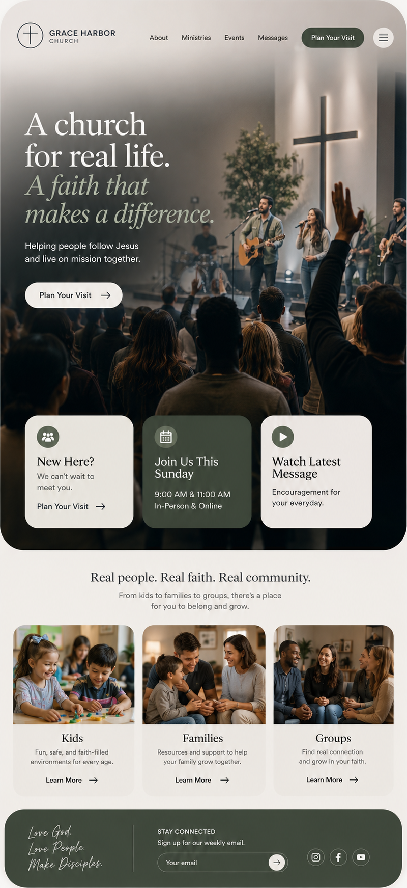 A church website designed by Whenyer